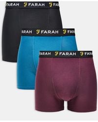 Farah - 3 Pack Jacquard Waistband Logo Boxers - Lyst
