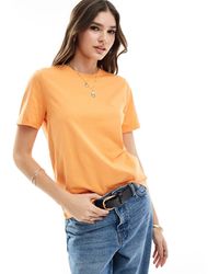 Pieces - Cotton T-shirt With Fold Up Detail - Lyst