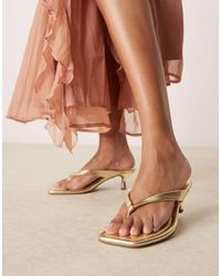 ASOS - Hawaii Toe Thong Kitten Heeled Sandals - Lyst
