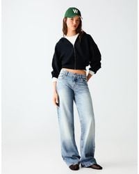 Bershka - Mid-Waist Straight Jeans - Lyst
