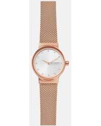 Skagen - Freja Lille Two-Hand, Rose- Tone Stainless Steel Watch - Lyst