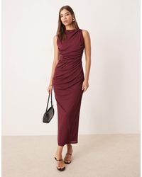 ASOS - – ärmelloses, gerafftes midikleid aus netzstoff - Lyst