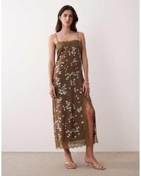ASOS - Cami Maxi Slip Dress With Lace Trims - Lyst