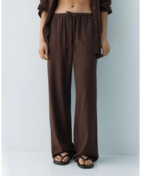 Pull&Bear - Pantalon en lin mélangé - marron - Lyst