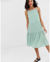 Et Blanches Robe Plissée À Rayures Multicolore Froncée Courte Vertes nwX80POk
