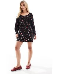 Miss Selfridge - Long Sleeve Mini Tea Dress - Lyst