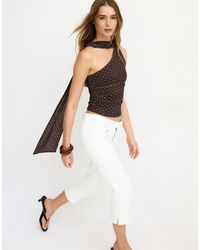 Stradivarius - Asymmetric Tulle Polka Dot Neckerchief Top - Lyst
