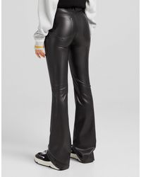 Pantalon skinny en similicuir Cuir Bershka en coloris Noir - Lyst
