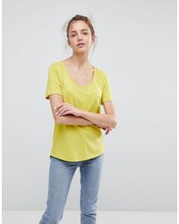 ASOS - Asos T-shirt With Scoop Neck And Curved Hem - Lyst