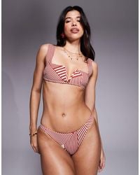 ASOS - Florence Spliced High Leg High Waist Bikini Bottom - Lyst