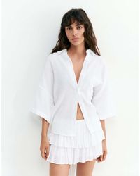 Pull&Bear - Skort Met Ruches - Lyst