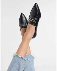 Miss Selfridge Черные Лоферы С Острым Носком -черный