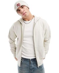 Only & Sons - Sudadera Color Piedra Con Capucha Y Cremallera De Punto Grueso De -Beis Neutro - Lyst