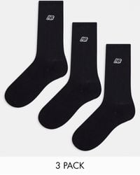 New Balance - Embroidered Logo Crew Socks 3 Pack - Lyst