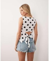 ASOS - Slash Neck Tie Back Tank Top - Lyst