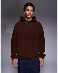 ASOS - Relaxed Borg Hoodie - Lyst