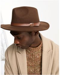 Bolongaro Trevor Fedora Hat With Buckle Detail - Brown