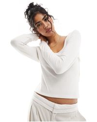 Abercrombie & Fitch - Lounge Jersey Scoop Neck Long Sleeve Top - Lyst