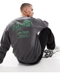 Only & Sons - Oversized Sweat With Little Tokyo Back Print - Lyst
