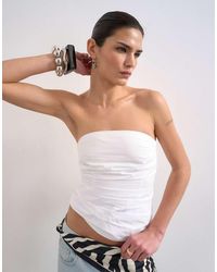 TOPSHOP - Gathered Bandeau Top - Lyst