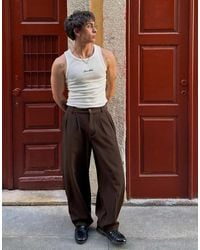 Bershka - Pleated semi-jogger Super baggy Trousers - Lyst