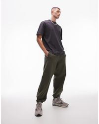 TOPMAN - Joggers Caquis Extragrandes De Tejido Grueso Premium De -Verde - Lyst