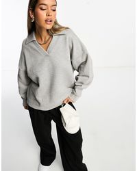 ASOS - Heavy Weight Sweatshirt With Rugby Collar - Lyst