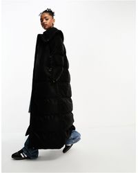 Urbancode - Maxi Puffer Coat With Oversized Shawl Collar - Lyst