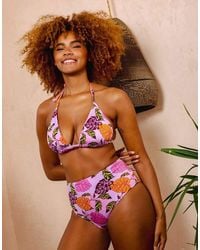 Peek & Beau - Fuller Bust Mix & Match Palm Print Triangle Bikini Top - Lyst