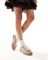 Stradivarius - Gum Sole Leather Trainer - Lyst