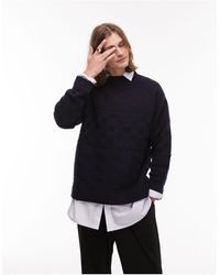 TOPMAN - Mixed Pattern Crew Sweater - Lyst