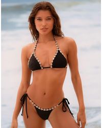 Moda Minx - X Agnes Pimentel Tie Side Bikini Bottom With Gold Shell Detail - Lyst