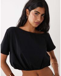 ASOS - Top A Palloncino Con Spalle Scoperte - Lyst