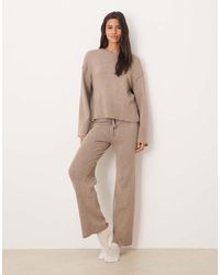 Gina Tricot - Co-ord Straight Leg Rib Fine Knitted Trousers - Lyst
