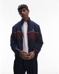 Lacoste - Chaqueta Con Diseño Color Block Y Cremallera De - Lyst