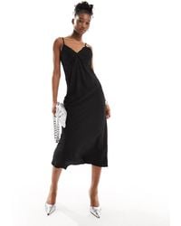 Monki - Strappy Maxi Slip Dress With Lace Detail - Lyst