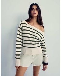 Bershka - Maglione Rustico Asimmetrico A Righe - Lyst