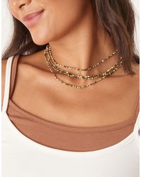 ASOS - Collier multi-rangs à perles - et marron - Lyst