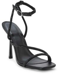 SEQWL - Rhinestone High Heeled Strappy Sandals With Ankle Strap - Lyst