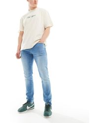 Only & Sons - Vaqueros Azules De Corte Slim Con Lavado Claro Loom De -Gris - Lyst