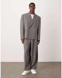 ASOS - Pantalones De Traje Jaspeado De Corte Tapered Extragrande De Tejido Texturizado De - Lyst