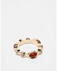 ASOS - – er ring mit bernstein- und schmuckstein-design - Lyst