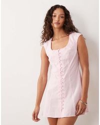 ASOS - Square Neck Button Down Midi Sundress - Lyst
