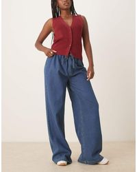 ASOS - Denim Wide Leg jogger Jean - Lyst