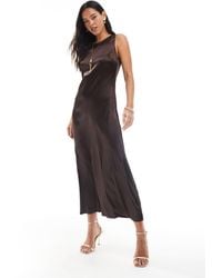 Object - – maxikleid aus strukturiertem satin - Lyst