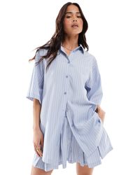 ASOS - – kurzärmlige oversize-hemdbluse - Lyst