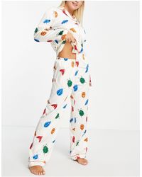 Chelsea Peers – pyjama-set aus hochwertigem satin - Weiß