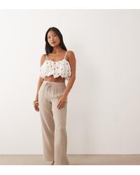 JDY Petite - Wide Leg Cheesecloth Pants - Lyst