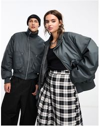 Collusion - Unisex Bomber Jacket With Asymmetric Zip - Lyst