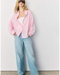 Stradivarius - Flowing Shirt With Linen - Lyst